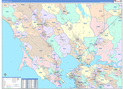 North Bay Metro Area Wall Map Color Cast Style 2026